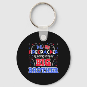 Big Brother Cute 4th Of July Pregnancy Announcemen Keychain