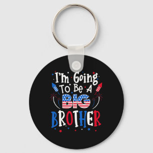 Big Brother Cute 4th Of July Pregnancy Announcemen Keychain
