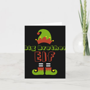 Big Brother Elf Christmas Xmas Cute T Shirt  Card