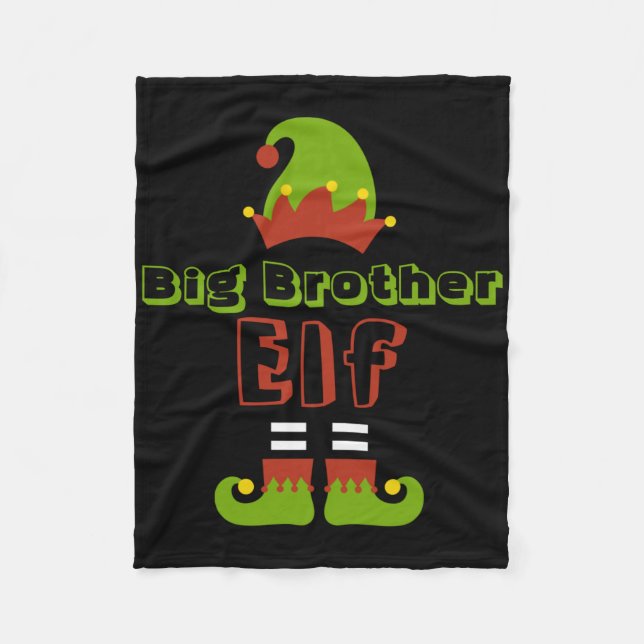 Big Brother Elf Christmas Xmas Cute T Shirt  Fleece Blanket (Front)