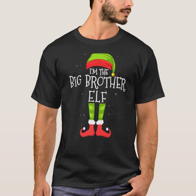 Big Brother Elf Matching Family Group Christmas Pa T-Shirt (Front)