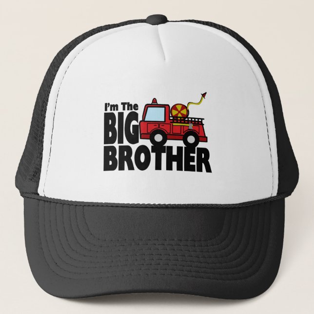 Big Brother Fire Truck Trucker Hat (Front)