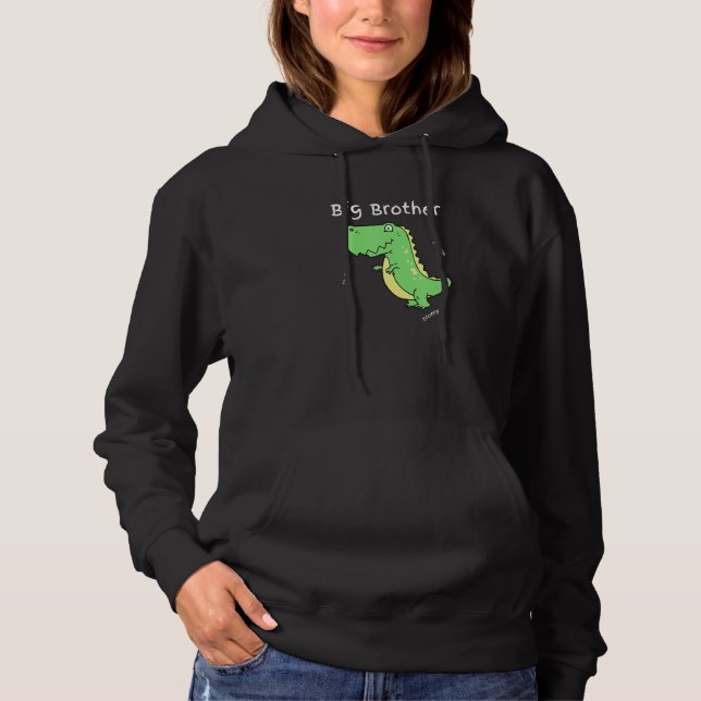 Big Brother Funny T Rex Dinosaur For Boys Hoodie (Front)