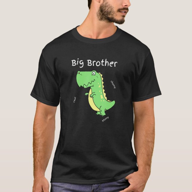 Big Brother Funny T Rex Dinosaur For Boys T-Shirt (Front)