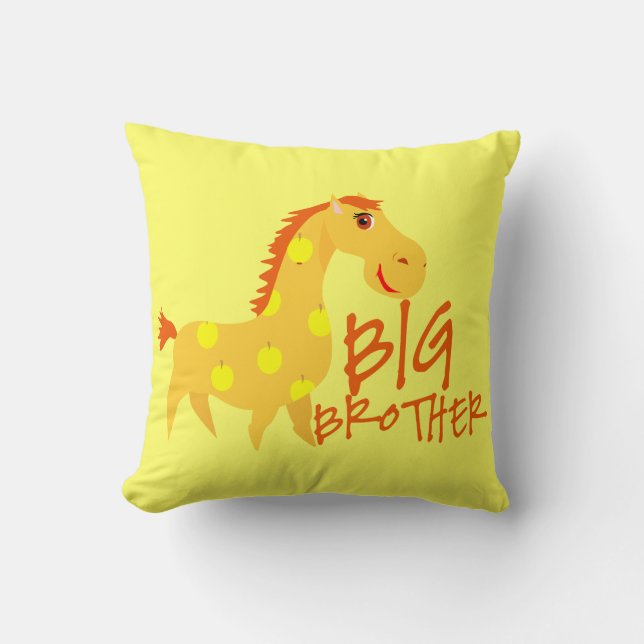 Big Brother Giraffe Throw Pillow (Front)