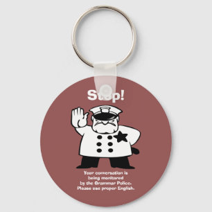 Big Brother Grammar Police Keychain