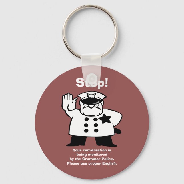 Big Brother Grammar Police Keychain (Front)