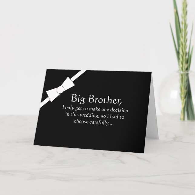 Big Brother Groomsman Funny Invitation Card (Front)