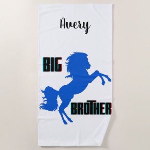 Big Brother Horse Rearing Beach Towel