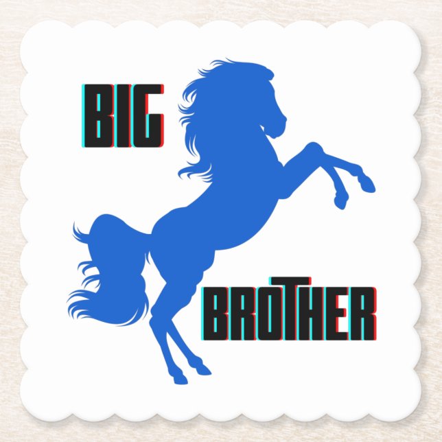 Big Brother Horse Rearing Paper Coaster (Front)