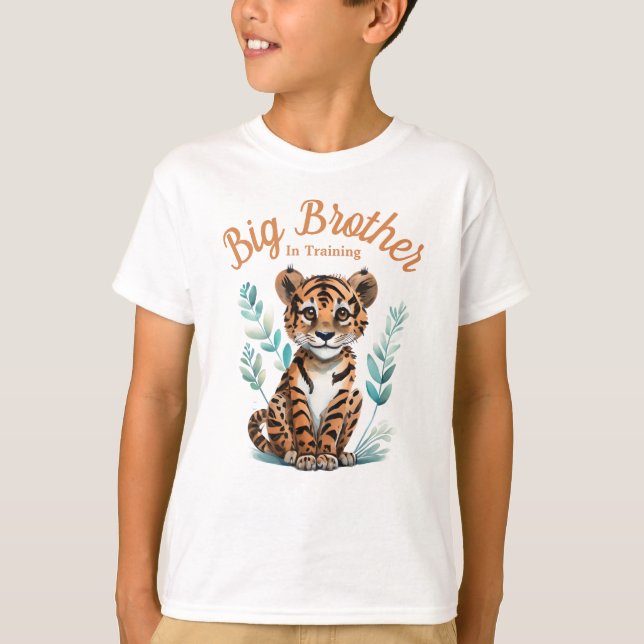 Big Brother In Training Tiger Cub Announcement T-Shirt (Front)