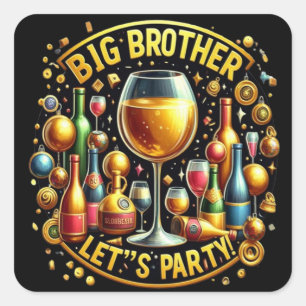 Big Brother It's Rave Time Square Sticker