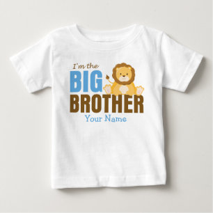 Big Brother Lion Blue Personalized Baby T-Shirt