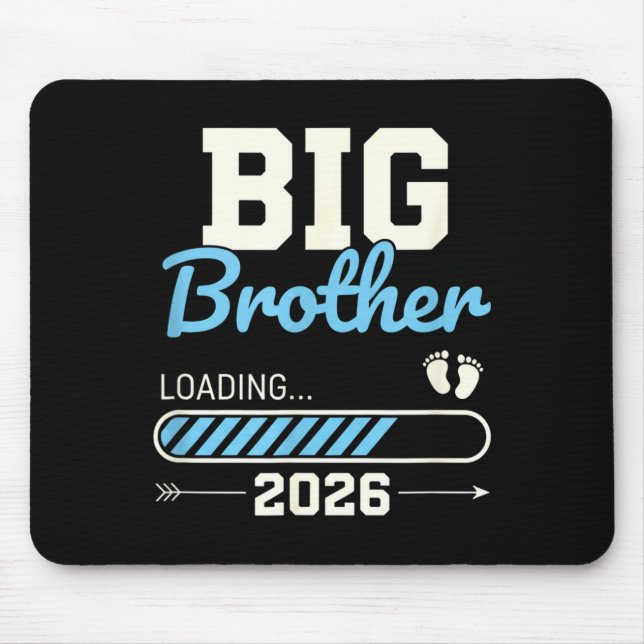 Big brother loading 2026 pregnancy announcement mouse pad (Front)