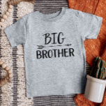 Big Brother | Matching Sibling Family Baby T-Shirt<br><div class="desc">Custom printed apparel personalized with "Big Brother" graphic in trendy modern fonts with a boho arrow design. Perfect for a pregnancy announcement photo or a gift for older siblings when new baby arrives! Use the design tools to edit the colours or add your own text and photos to create a...</div>