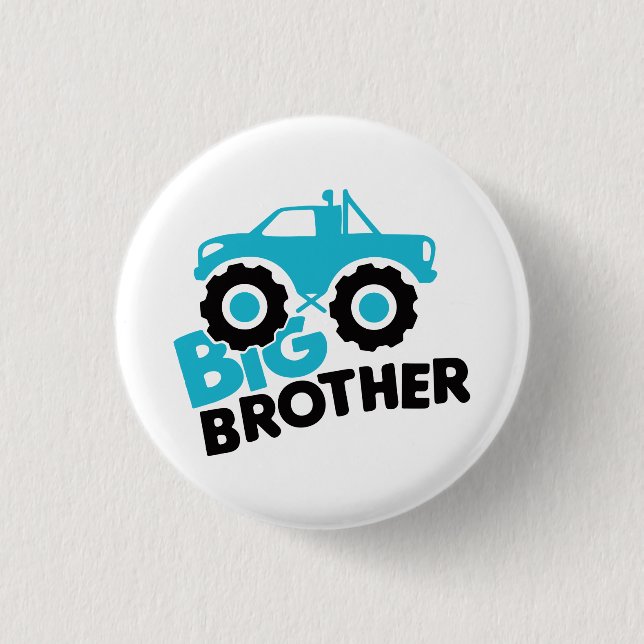 Big Brother Monster Truck 1 Inch Round Button (Front)