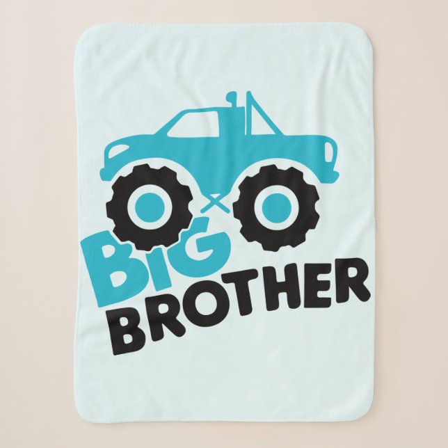 Big Brother Monster Truck Sherpa Blanket (Front)