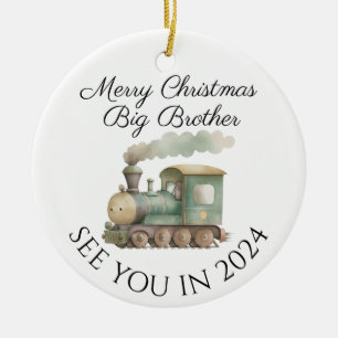 Big Brother new baby pregnancy announcement design Ceramic Ornament