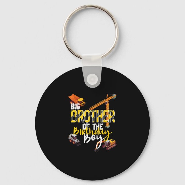 Big Brother Of Birthday Boy Constructor Keychain (Front)