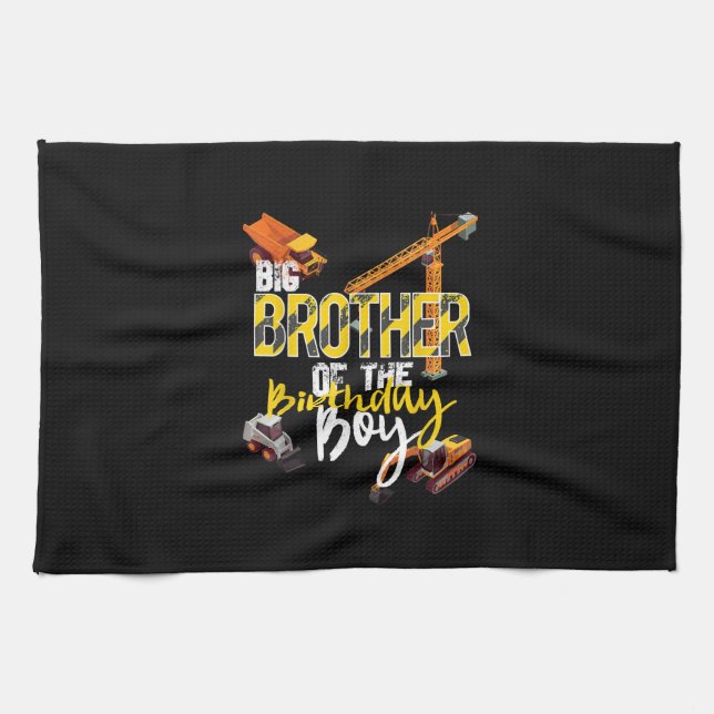 Big Brother Of Birthday Boy Constructor Kitchen Towel (Horizontal)