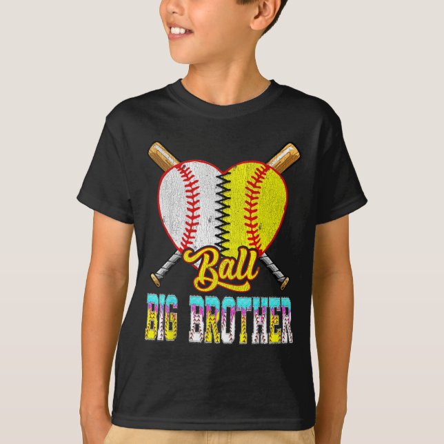 Big brother of both half baseball softball ice T-Shirt (Front)