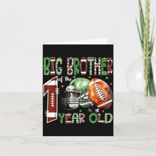 Big Brother Of The 1 Year Old Football 1st Birthda Card