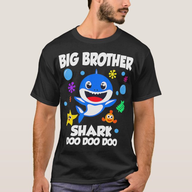 Big Brother Of The Baby Shark Birthday Big Brother T-Shirt (Front)