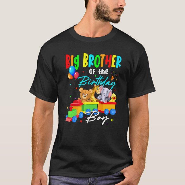 Big Brother Of The Birthday Boys Train Family Safa T-Shirt (Front)