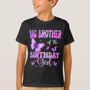 Big Brother Of The Birthday Girl Butterfly Family T-Shirt