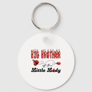 Big brother of the little lady birthday girl keychain