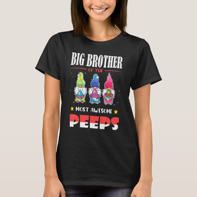 Big Brother Of The Most Awesome Gnomies Cute Gnome T-Shirt (Front)