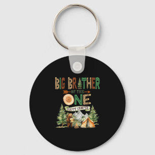 Big brother of the one happy camper 1st birthday keychain