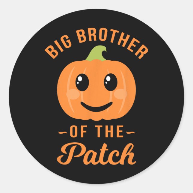 Big Brother Of The Patch - Pumpkin Family Hallowee Classic Round Sticker (Front)