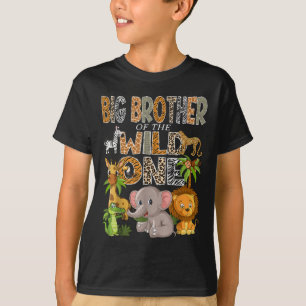 Big Brother Of The Wild One 1st Birthday Boy Safar T-Shirt