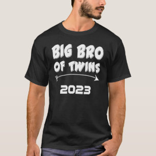 Big Brother Of Twins 2023 Baby Announcement Boy To T-Shirt