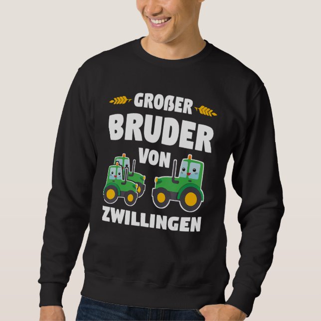 Big Brother Of Twins Tractor Bauer Sweatshirt (Front)