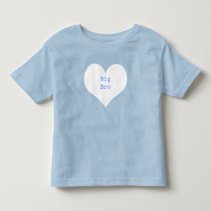 Big Brother Personalized Blue and White Heart Toddler T-shirt