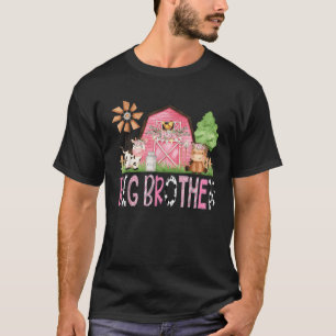 Big Brother Pink Farm Animal Birthday Kids Matchin T-Shirt