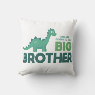Big brother pregnancy announcement dino throw pillow