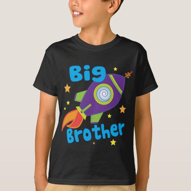 Big Brother Rocket Ship Sibling Sets T-Shirt (Front)