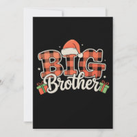Big Brother Santa Hat Christmas Red Buffalo Plaid