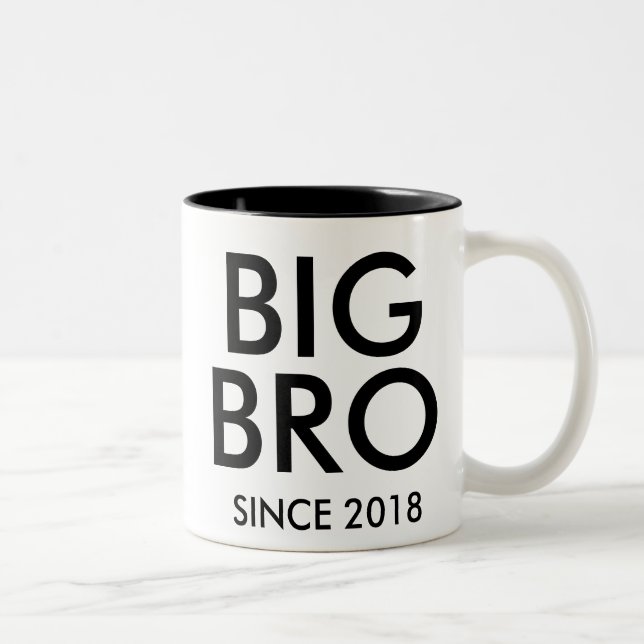 Big Brother Since add your date Two-Tone Coffee Mug (Right)