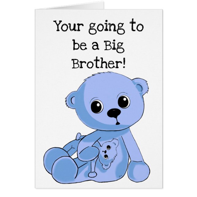 BIg Brother Teddy Bear Carte de voeux personnalisé (Devant)