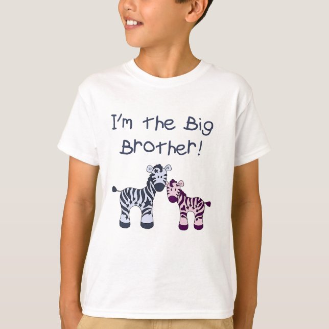 Big Brother (to a little sister) Zebra t-shirt (Front)