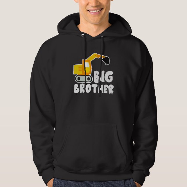 Big Brother Tractor Toddler Excavator Cute Hoodie (Front)