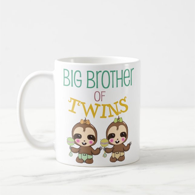 Big Brother Twins Coffee Mug Pregnancy Reveal Gift (Left)