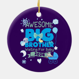 Big Brother Waiting for New Baby in 2023 Ceramic Ornament