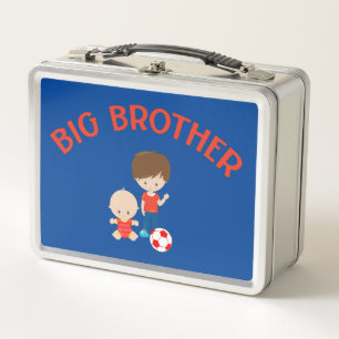 Big Brother with Baby Brother Personalized Metal Lunch Box