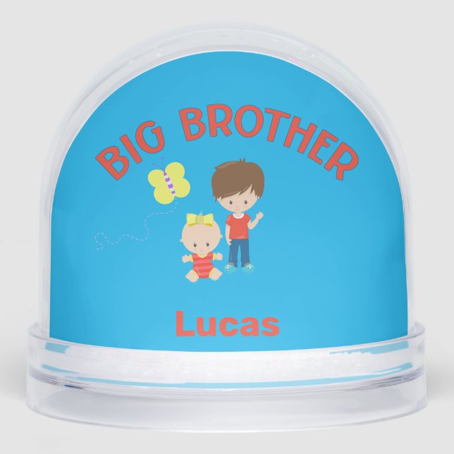Big Brother with Baby Sister Personalized  Snowglobe (Front)