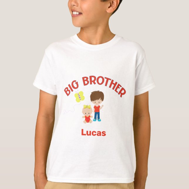 Big Brother with Baby Sister Personalized T-Shirt (Front)